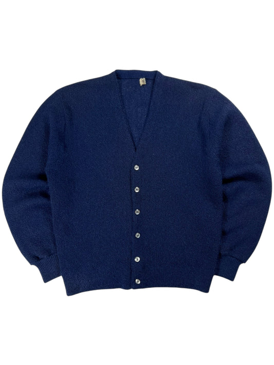 Vintage 1970s Mohair blend navy cardigan sweater (M/L)