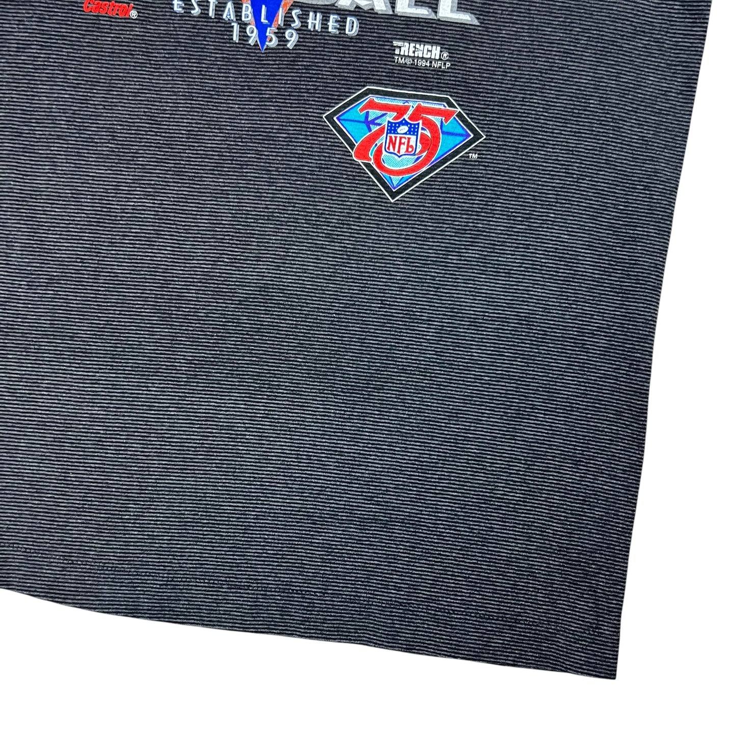 Vintage 1994 Trench Denver Broncos NFL 75th anniversary striped tee (XL)
