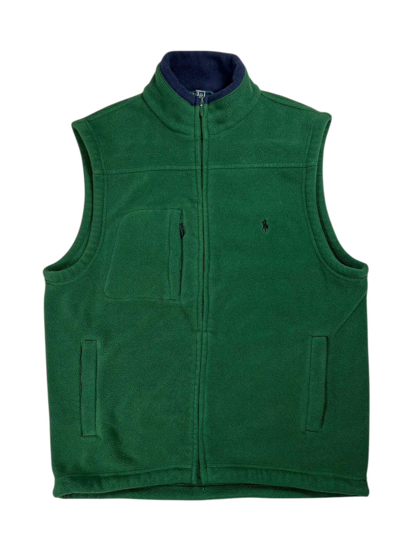 Vintage 90s Polo Ralph Lauren green fleece vest (M)