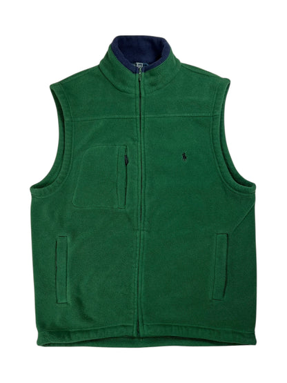 Vintage 90s Polo Ralph Lauren green fleece vest (M)