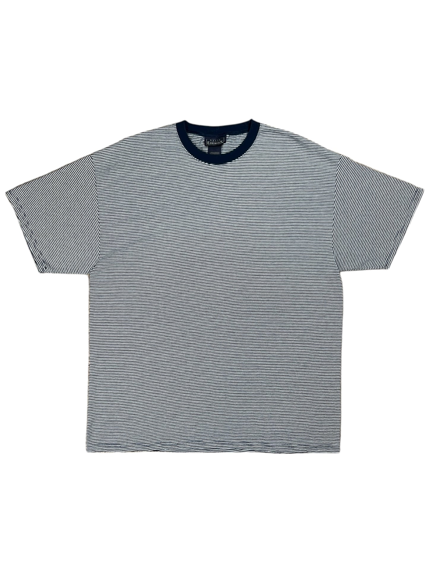 Vintage 90s navy white striped tee (XL)