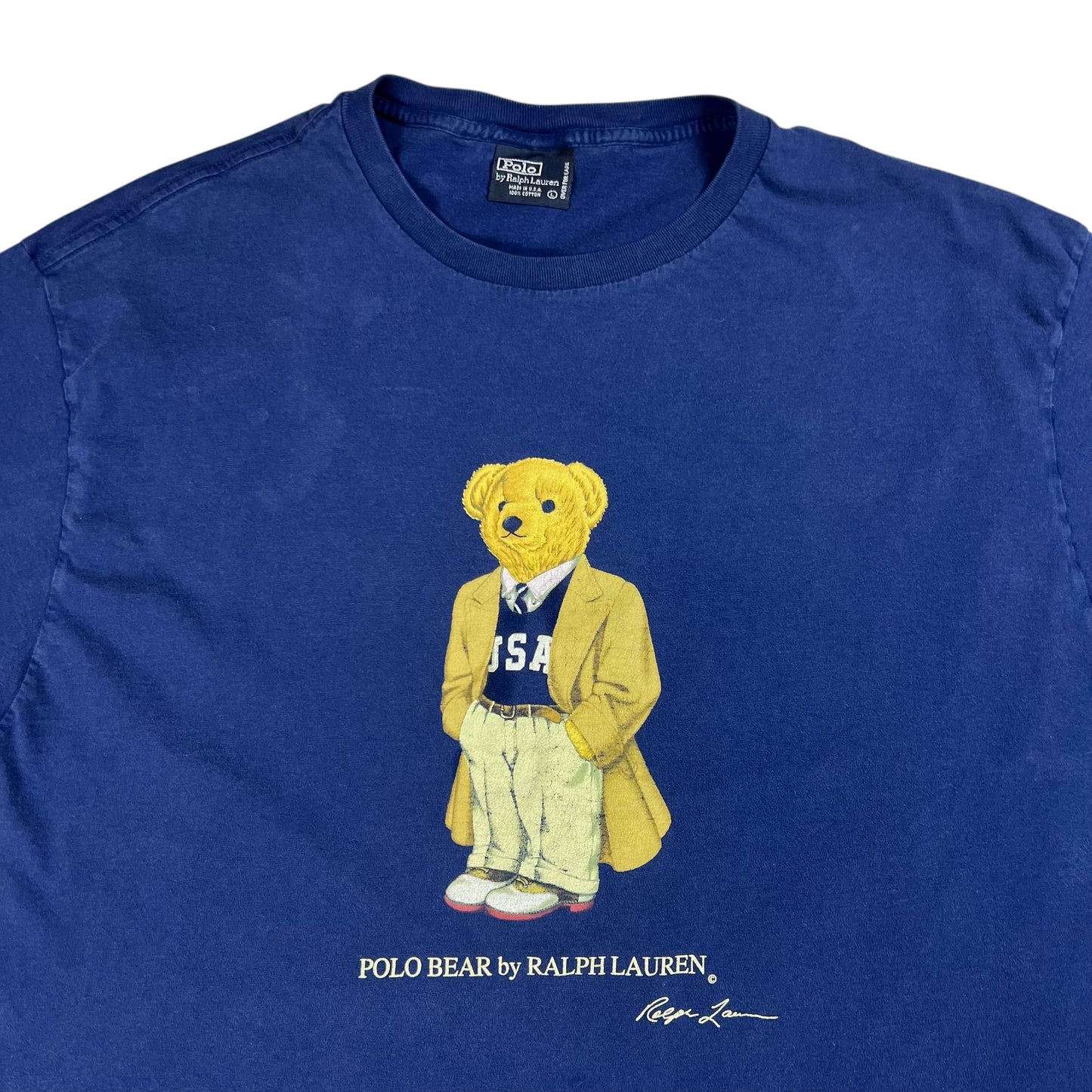 Vintage 90s Ralph Lauren Polo Bear faded tee (L)