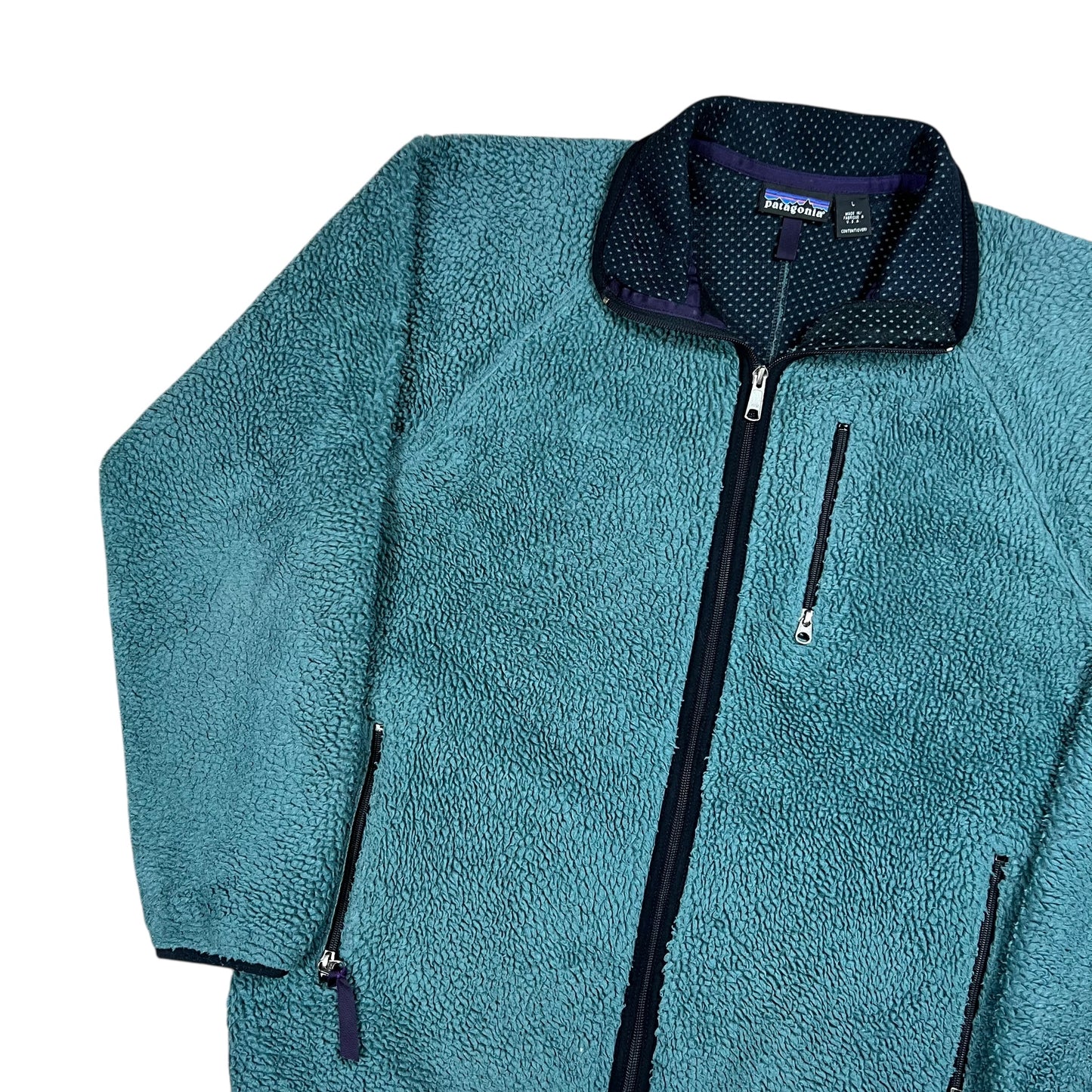 Vintage 1996 Patagonia Deep Pile Retro Cardigan Green fleece jacket (L)