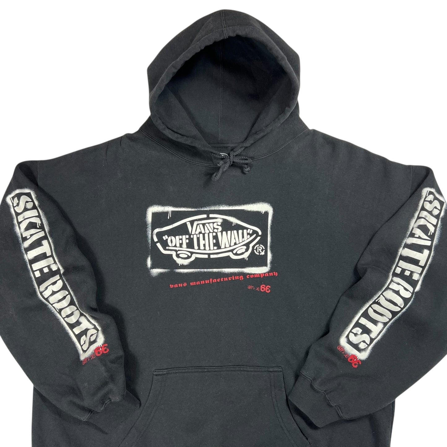 Vintage 90s Vans Skate Roots Off the Wall sleeve print hoodie (XL)