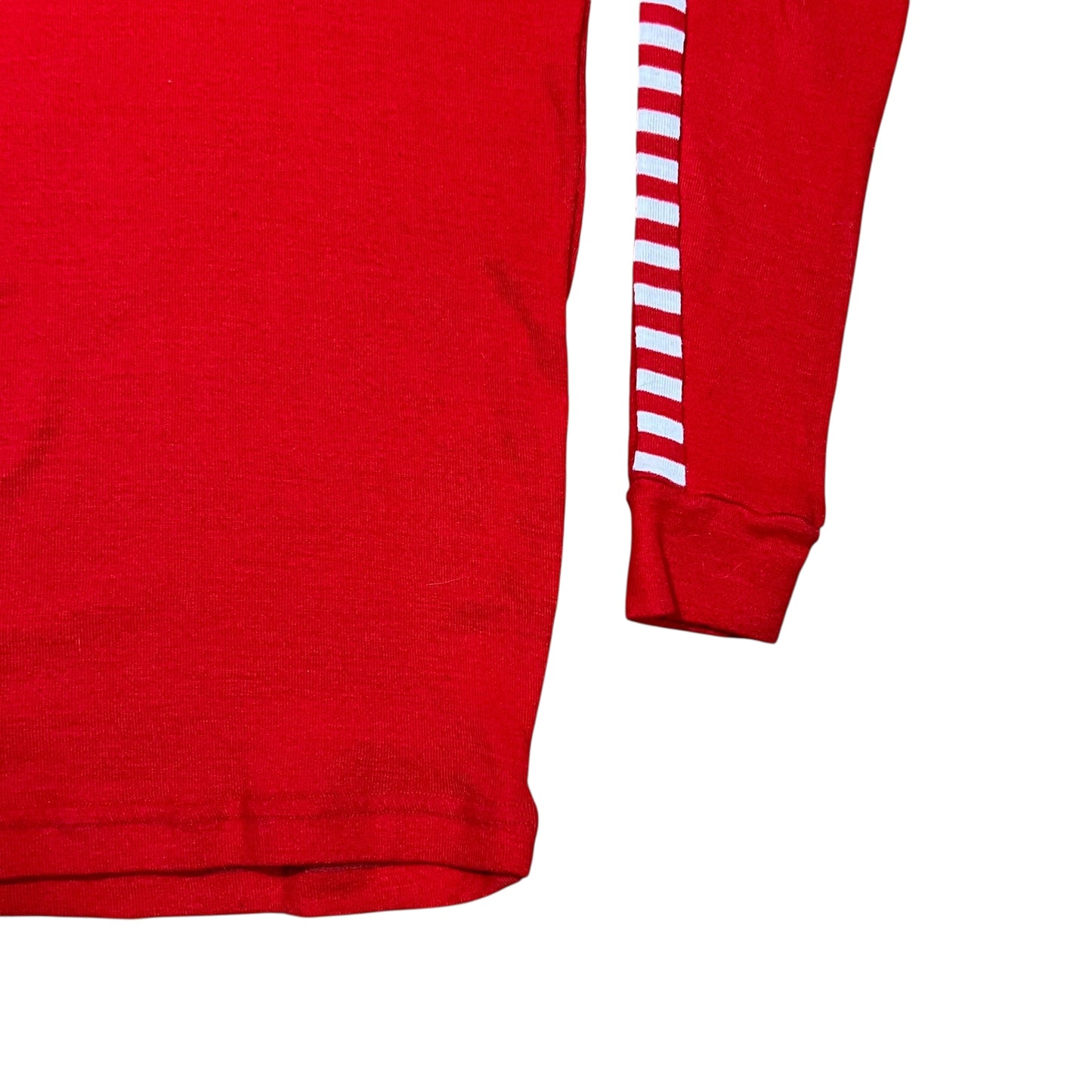 Vintage 80s Helly Hansen red checkered sleeve print long sleeve thermal shirt (S)