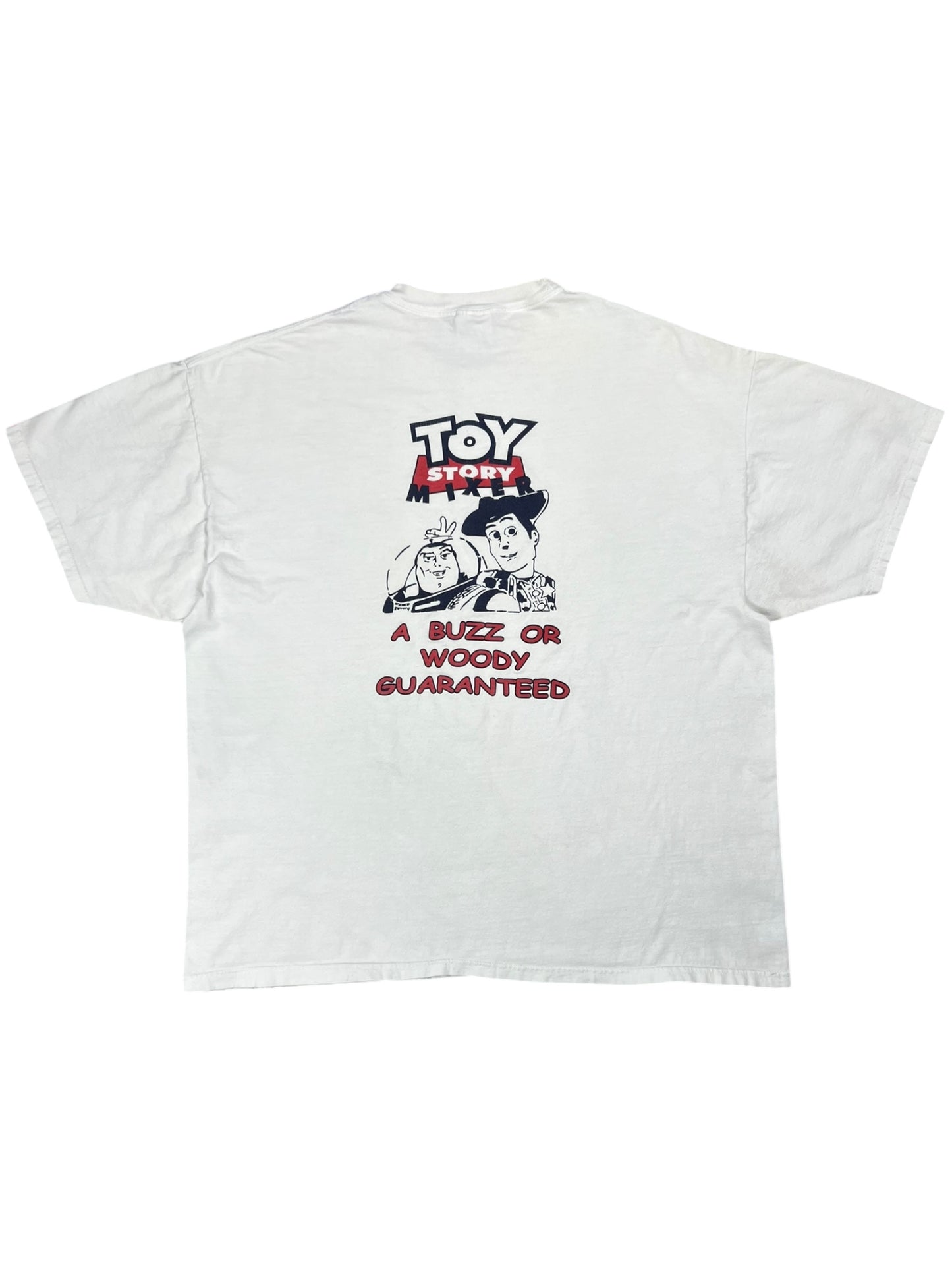 Vintage 2001 Toy Story Frat Parody “A BUZZ OR WOODY GUARANTEED” tee (XL)