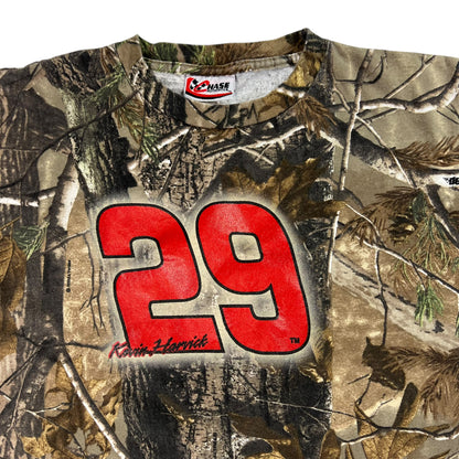 Vintage Y2K NASCAR Kevin Harvick real tree camo tee (XL)