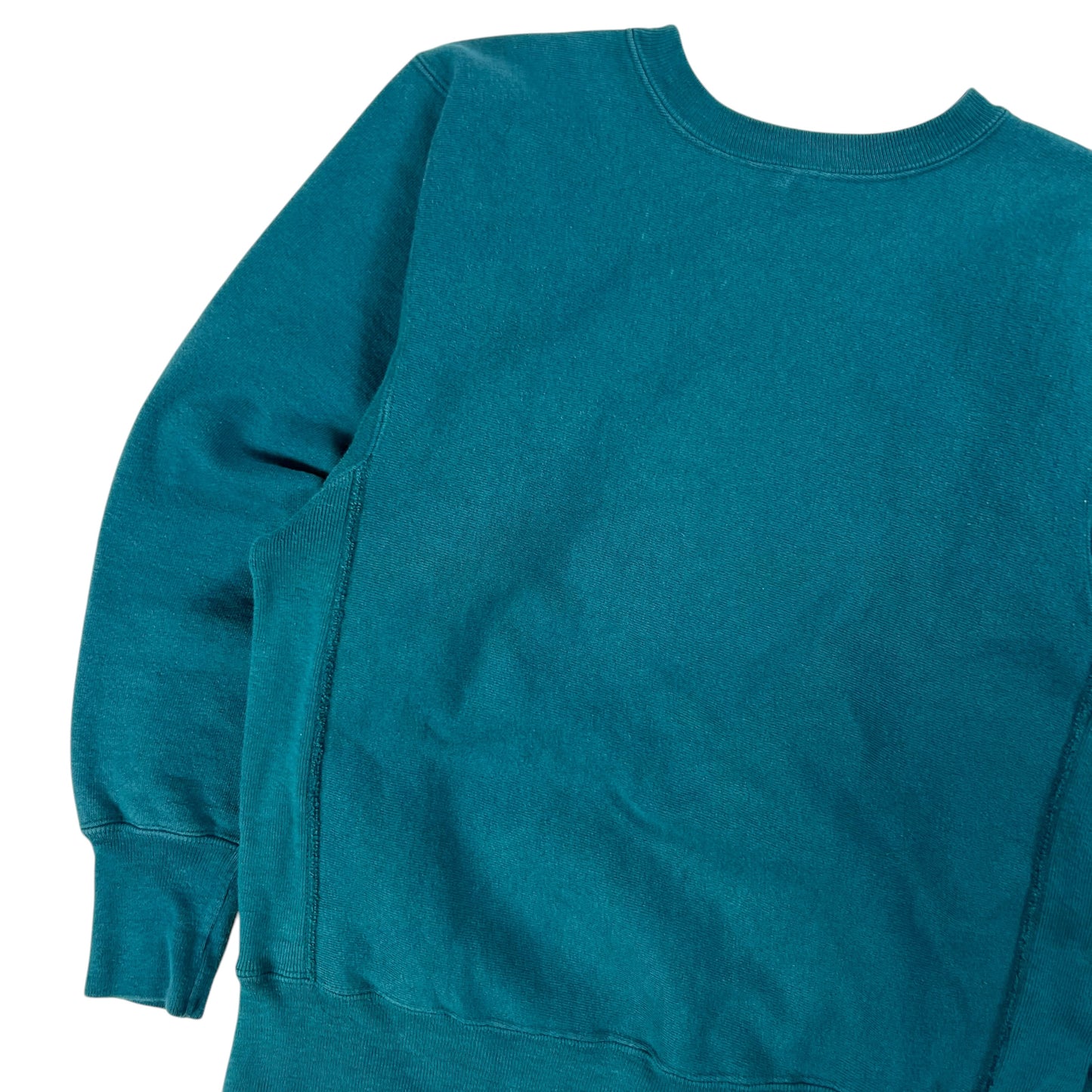 Vintage 90s Champion Reverse Weave blank teal crewneck (S)