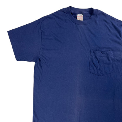 Vintage 80s Sportswear navy blue worn pocket tee (M)