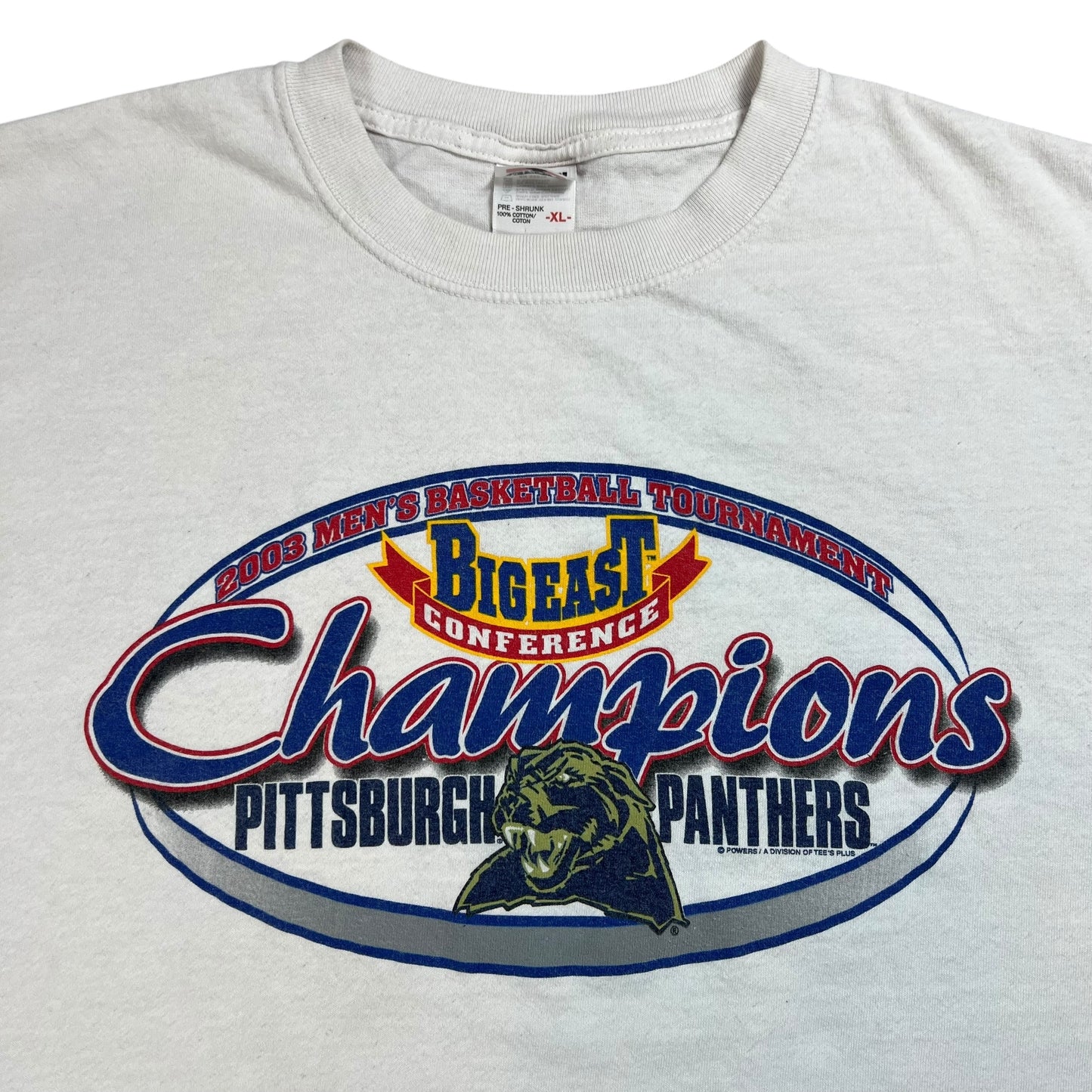 Vintage 2003 University of Pittsburgh Pitt Panthers Basketball Big East champions tee (XL)