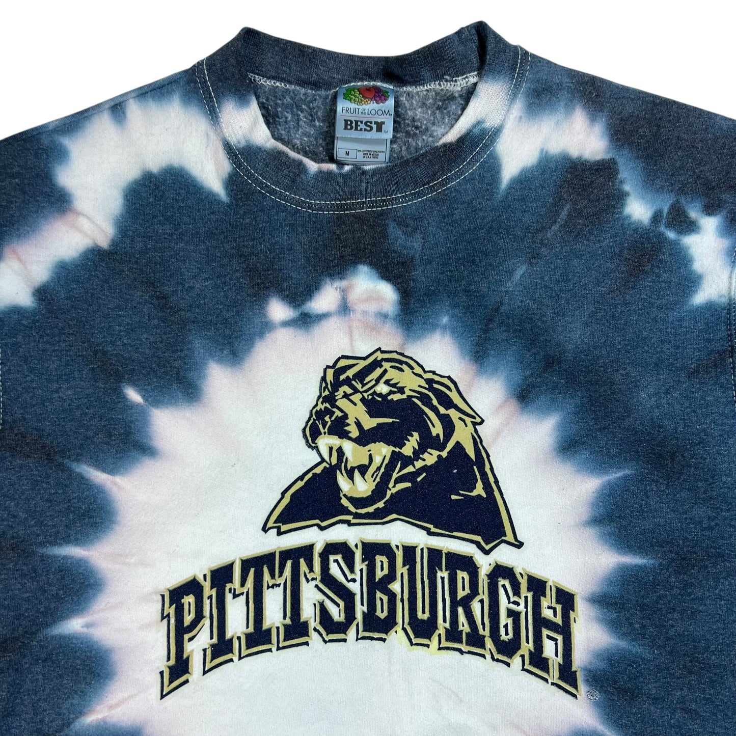 Vintage Y2K University of Pittsburgh Pitt Panthers tie dye crewneck (M)