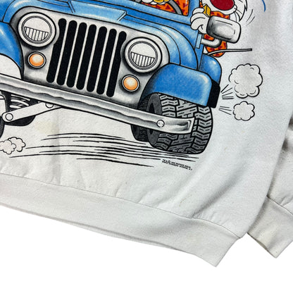 Vintage 1993 Looney Tunes Jeep Wrangler Break Through crewneck (L)