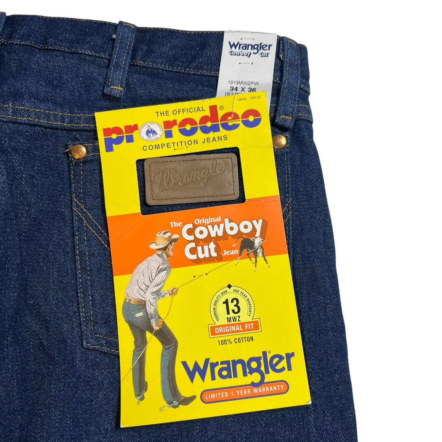 Vintage 90s Wrangler Pro Rodeo Cowboy Cut dark wash denim jeans (34x36) DS NWT