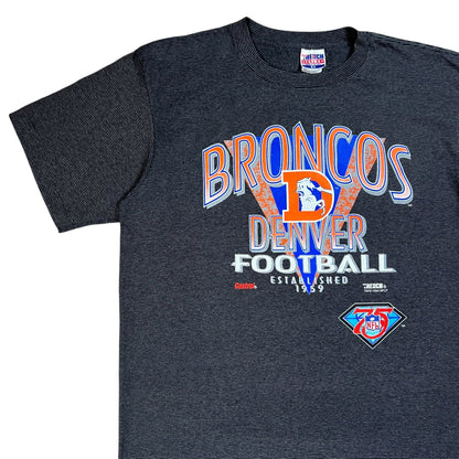 Vintage 1994 Trench Denver Broncos NFL 75th anniversary striped tee (XL)