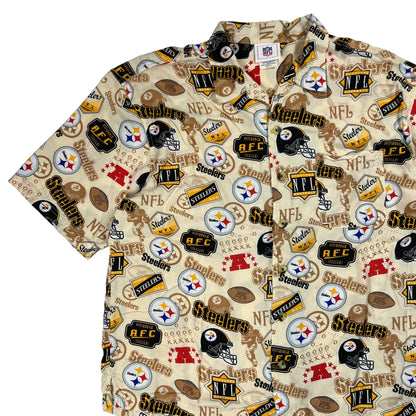 Vintage Y2K Pittsburgh Steelers all over print Hawaiian shirt (XL)