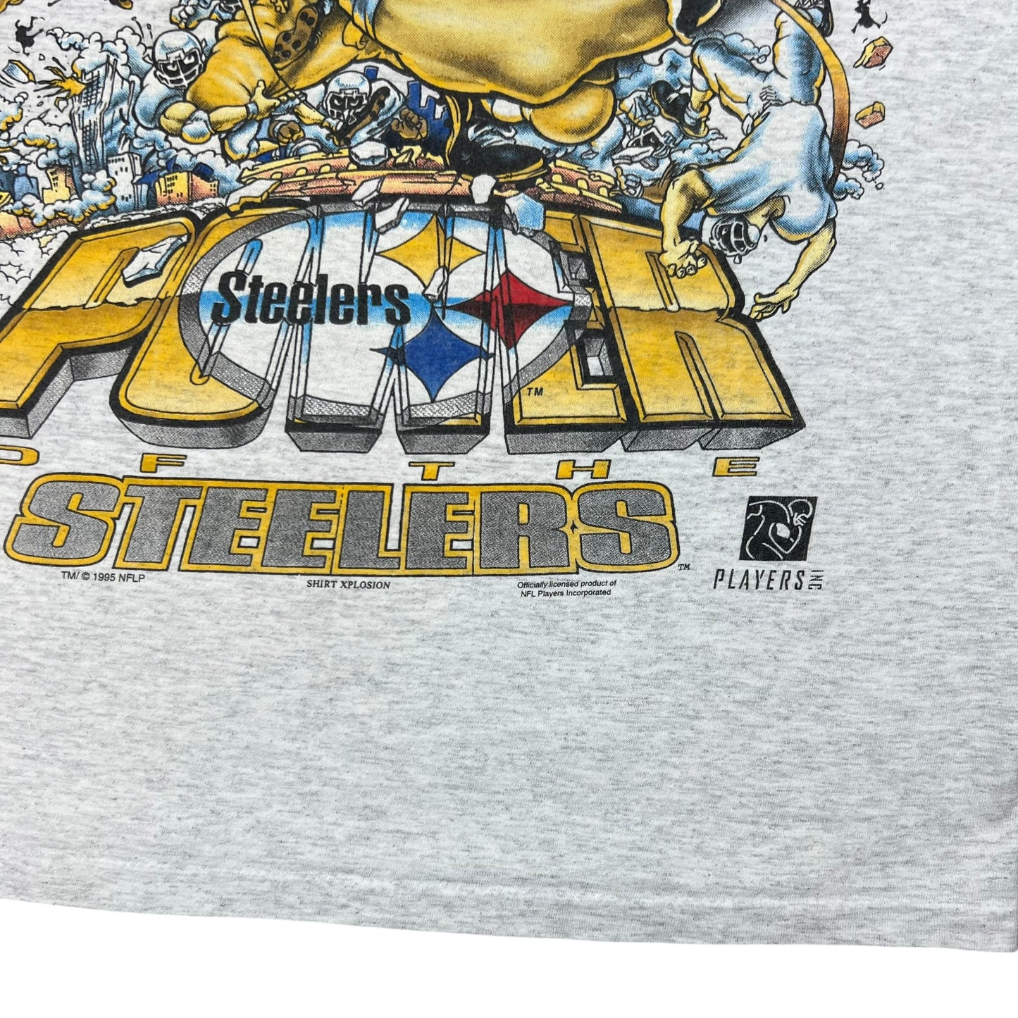 Vintage 1995 Shirt Xplosion Pittsburgh Steelers Kevin Greene caricature tee (L)