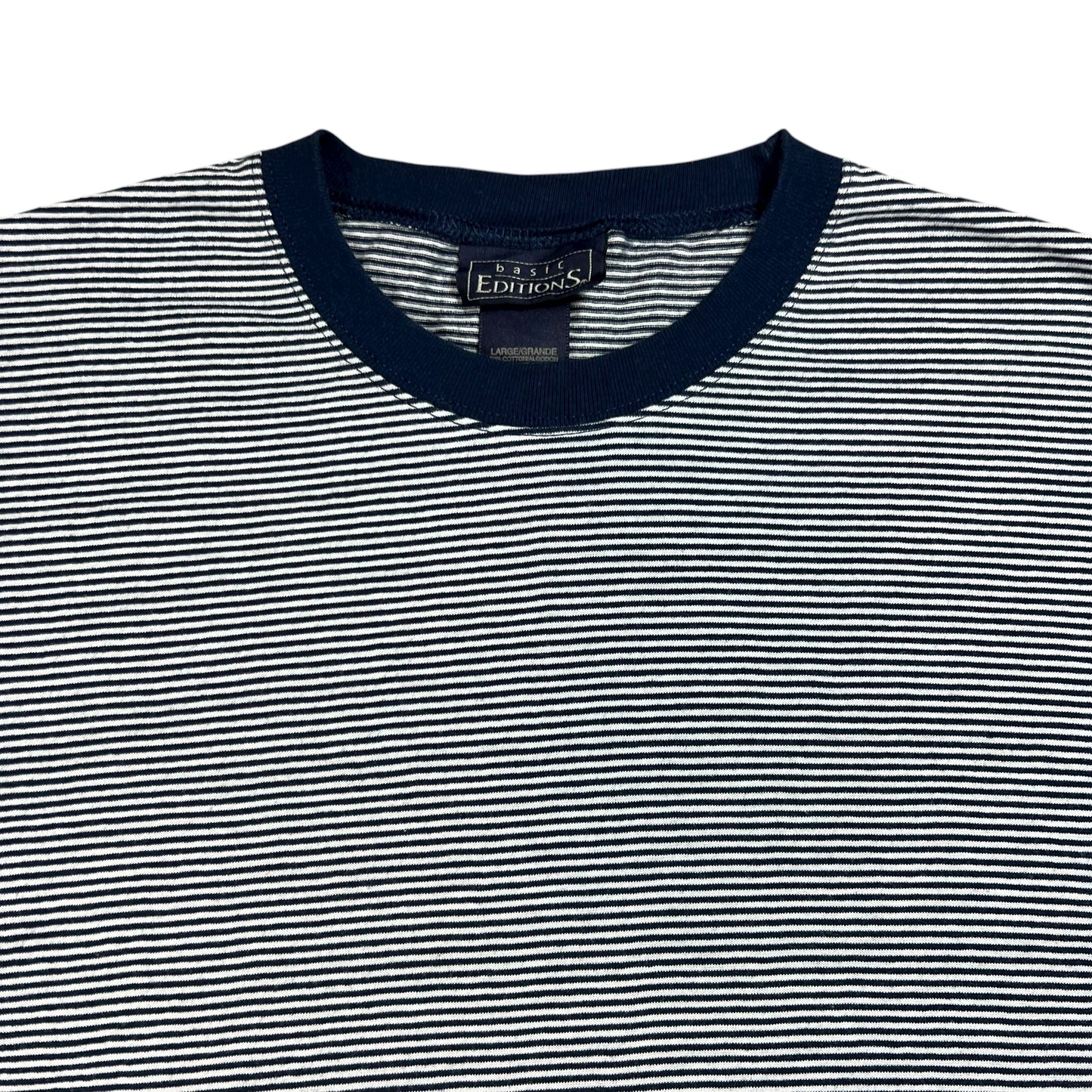 Vintage 90s navy white striped tee (XL)