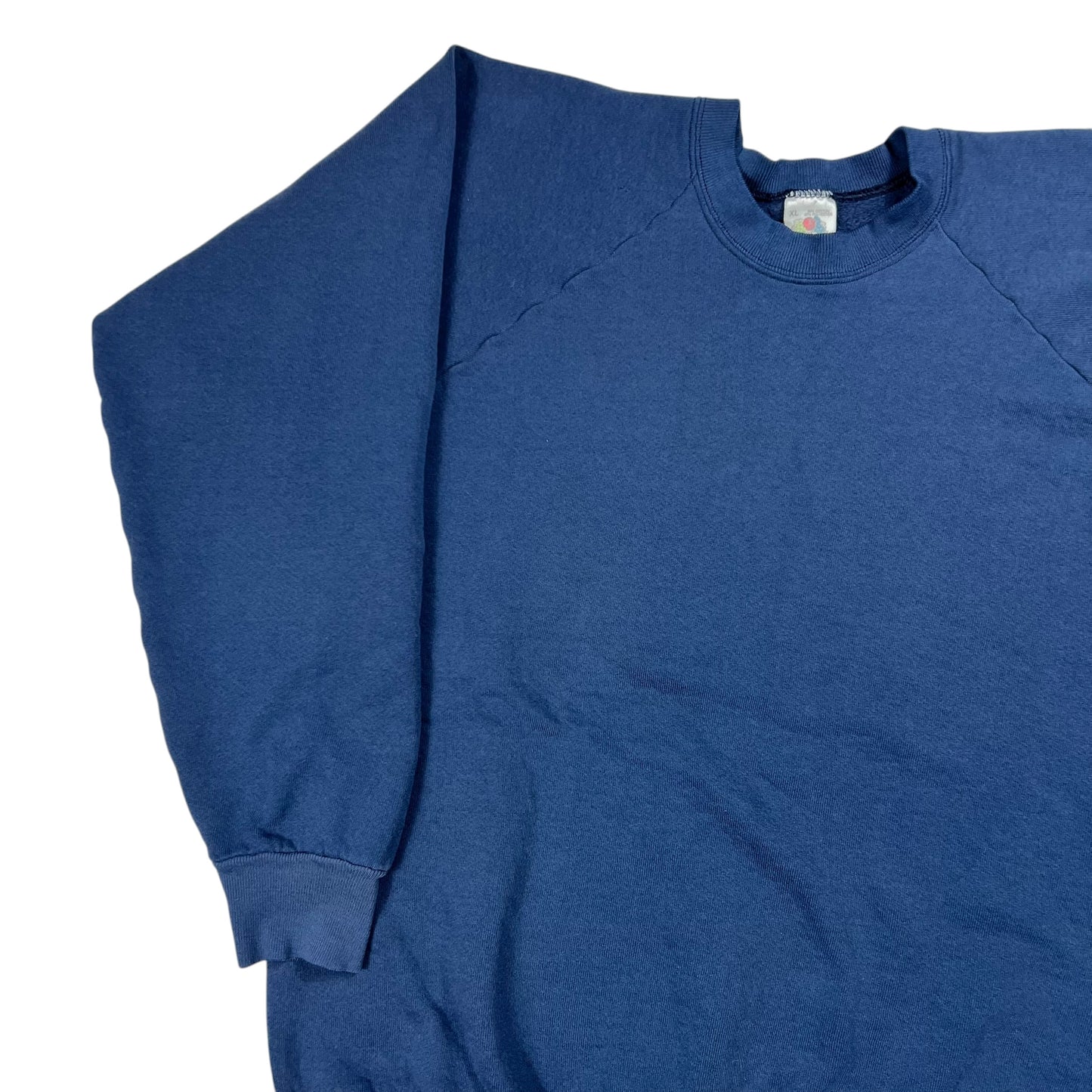 Vintage 80s Fruit of the loom faded navy blank crewneck (L)