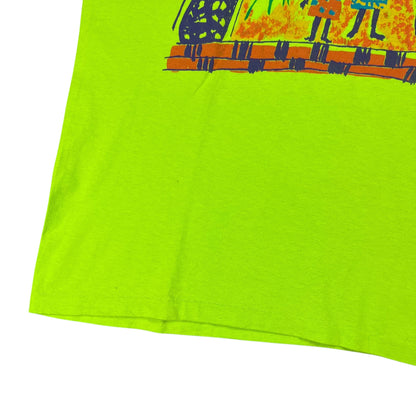 Vintage 90S GAP lime green abstract art tee (L) DS NWT