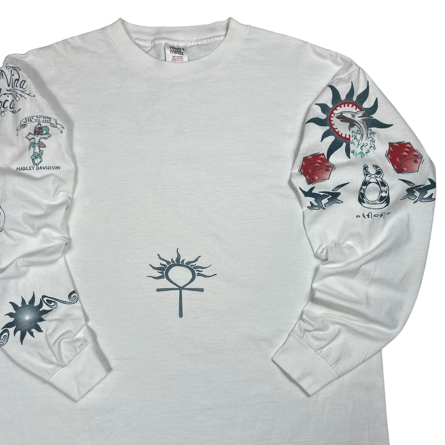 Vintage 90s Dennis Rodman Tattoos all over long sleeve print shirt (XL)