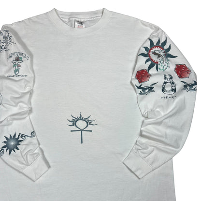 Vintage 90s Dennis Rodman Tattoos all over long sleeve print shirt (XL)