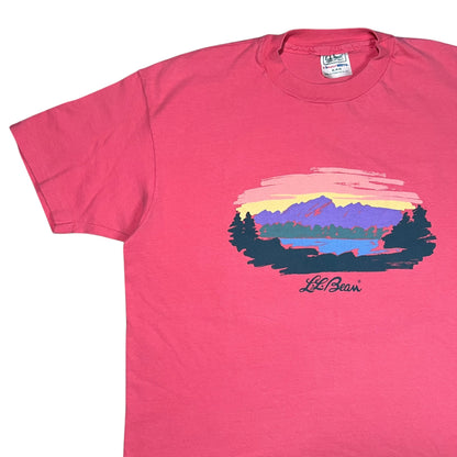 Vintage 90s L.L. Bean Hanes Mount Katahdin salmon logo art tee (L/XL)