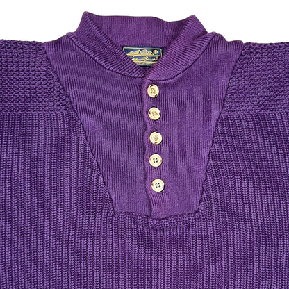 Vintage 90s Eddie Bauer purple knit Henley sweater (L)