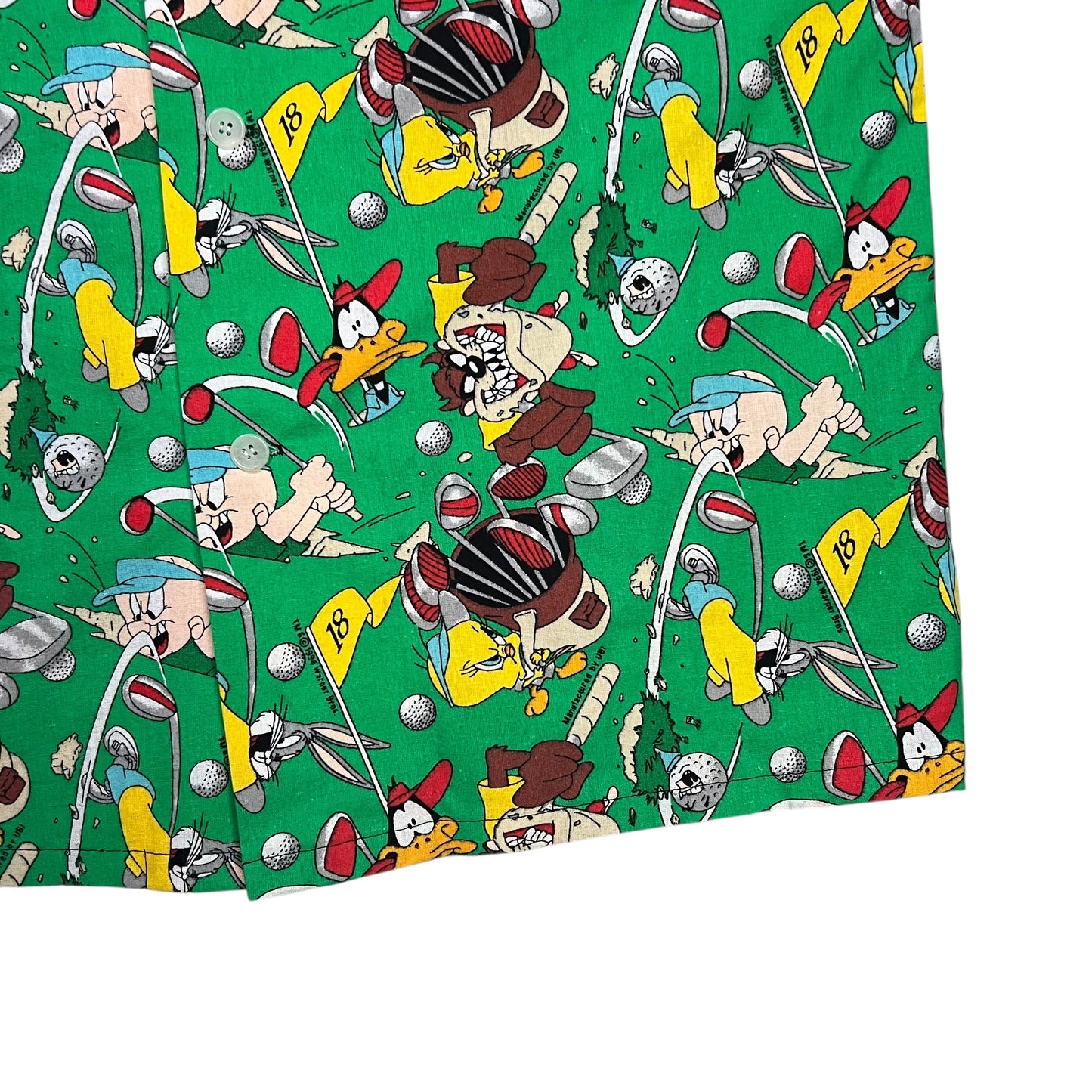 Vintage 1994 Looney Tunes Golf all over print Hawaiian shirt (L)