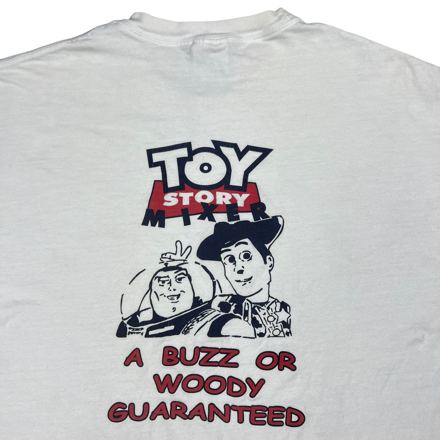 Vintage 2001 Toy Story Frat Parody “A BUZZ OR WOODY GUARANTEED” tee (XL)