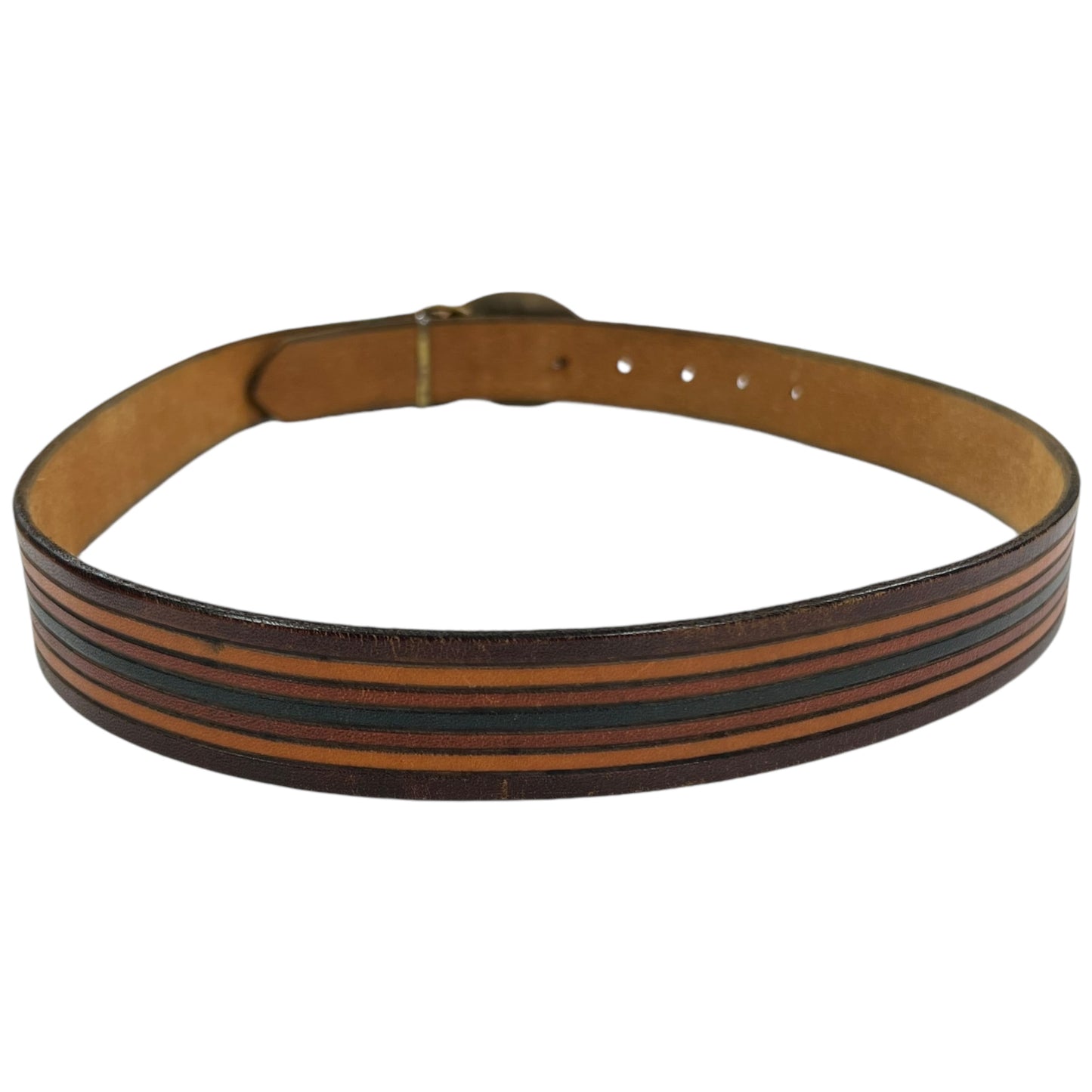 Vintage 70s striped solid brass belt