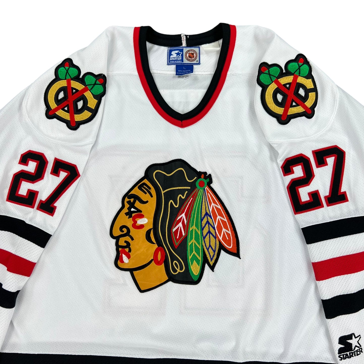 Vintage 90s Starter Chicago Blackhawks Jeremy Roenick NHL jersey (L)