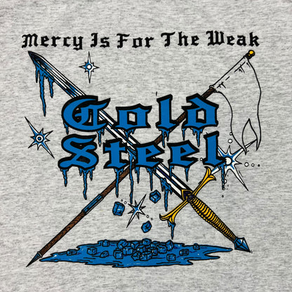 Vintage 90s Mercy is for the weak gold steel tee (S)