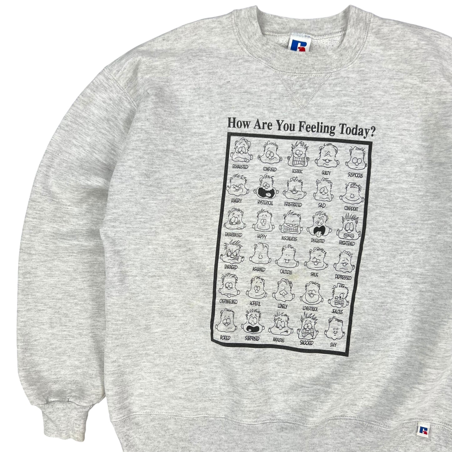 Vintage 90s How Are You Feeling Today? Facial expressions crewneck (L)