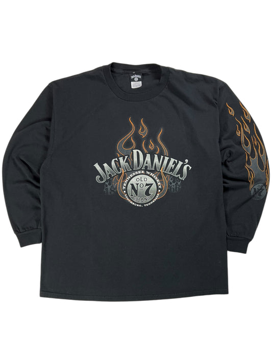 Vintage 2005 Jack Daniel’s Whiskey flame long sleeve print shirt (XL)