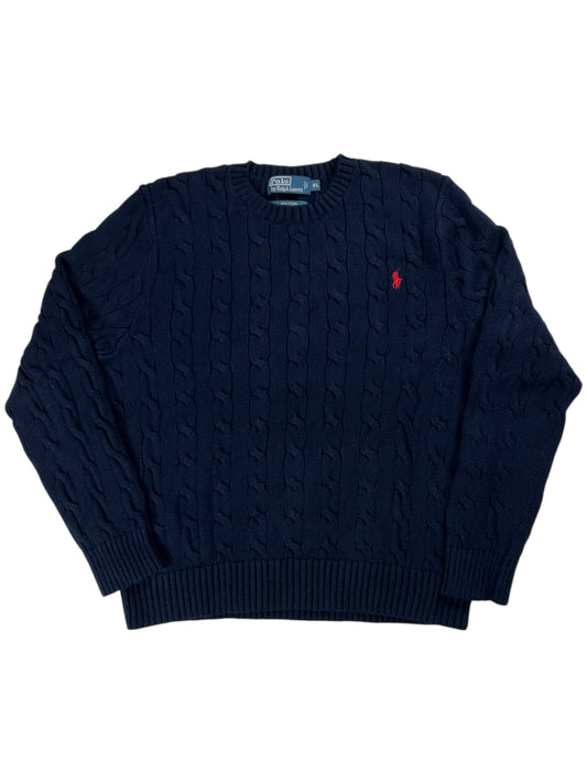 Vintage Y2K Polo Ralph Lauren navy blue sweater (L)