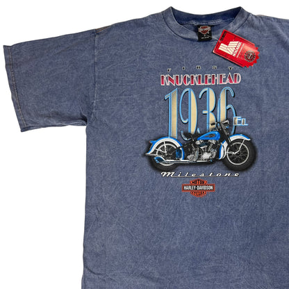 Vintage 2001 Harley Davidson Motorcycles Knucklehead acid wash tee (XL) DS NWT
