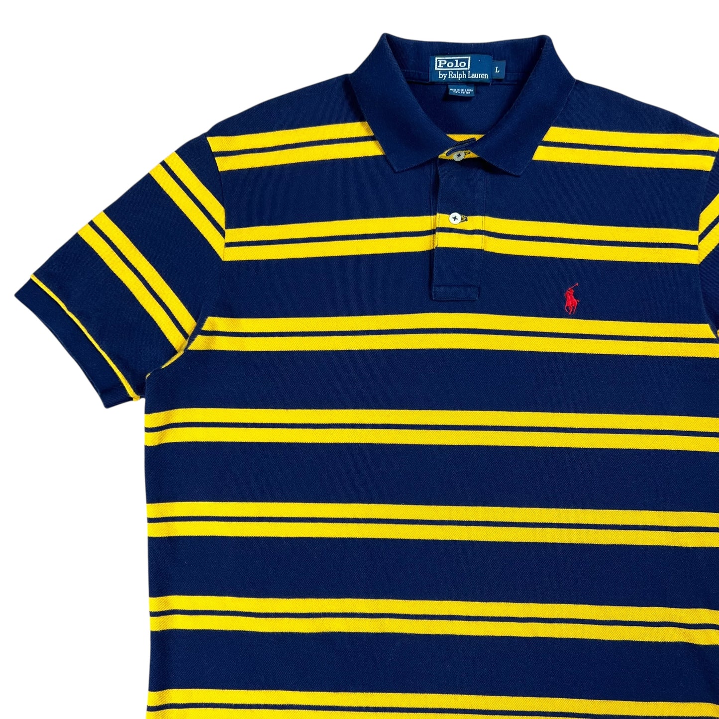 Vintage 90s Polo Ralph Lauren striped mini horse polo shirt (L)
