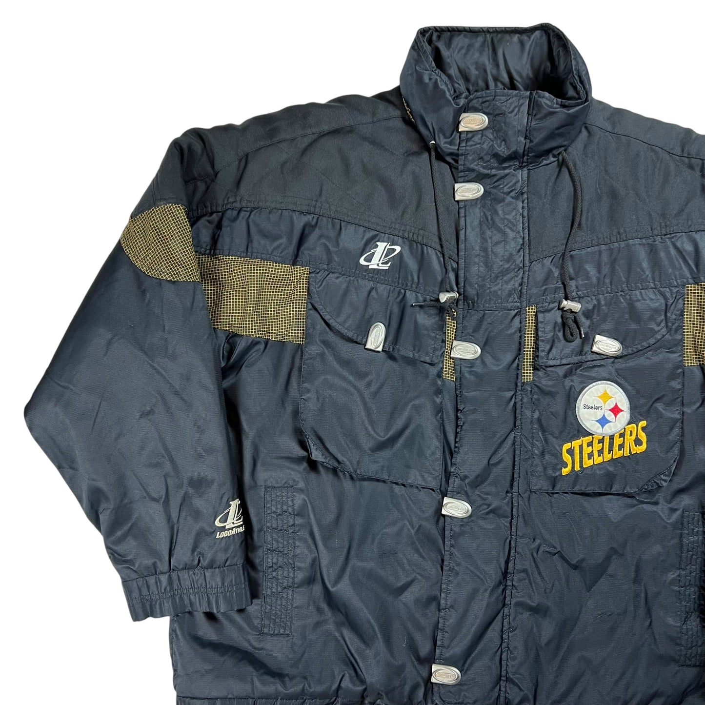 Vintage 90s Logo Athletic Pittsburgh Steelers puffer jacket (XL)