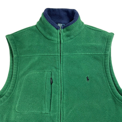 Vintage 90s Polo Ralph Lauren green fleece vest (M)