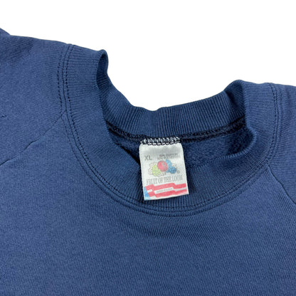 Vintage 80s Fruit of the loom faded navy blank crewneck (L)