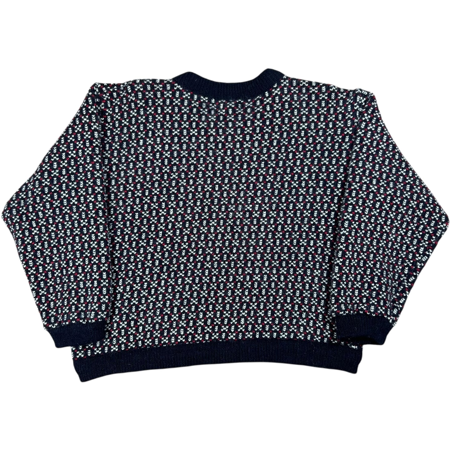 Vintage 90s L.L. Bean mini heart womens cardigan wool sweater (L)