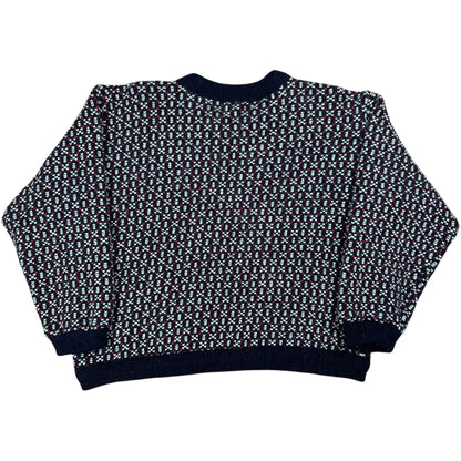 Vintage 90s L.L. Bean mini heart womens cardigan wool sweater (L)