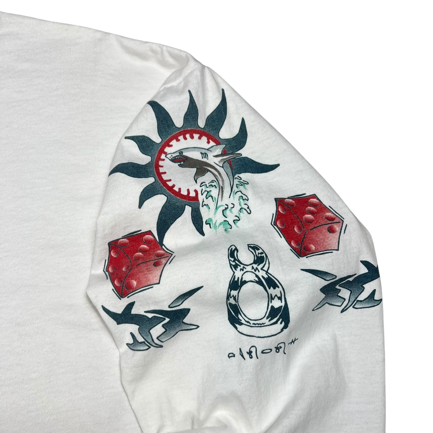 Vintage 90s Dennis Rodman Tattoos all over long sleeve print shirt (XL)