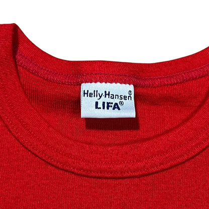 Vintage 80s Helly Hansen red checkered sleeve print long sleeve thermal shirt (S)