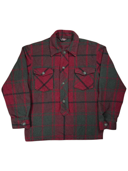 Vintage 1950s Woolrich wool plaid Henley flannel shirt (M)