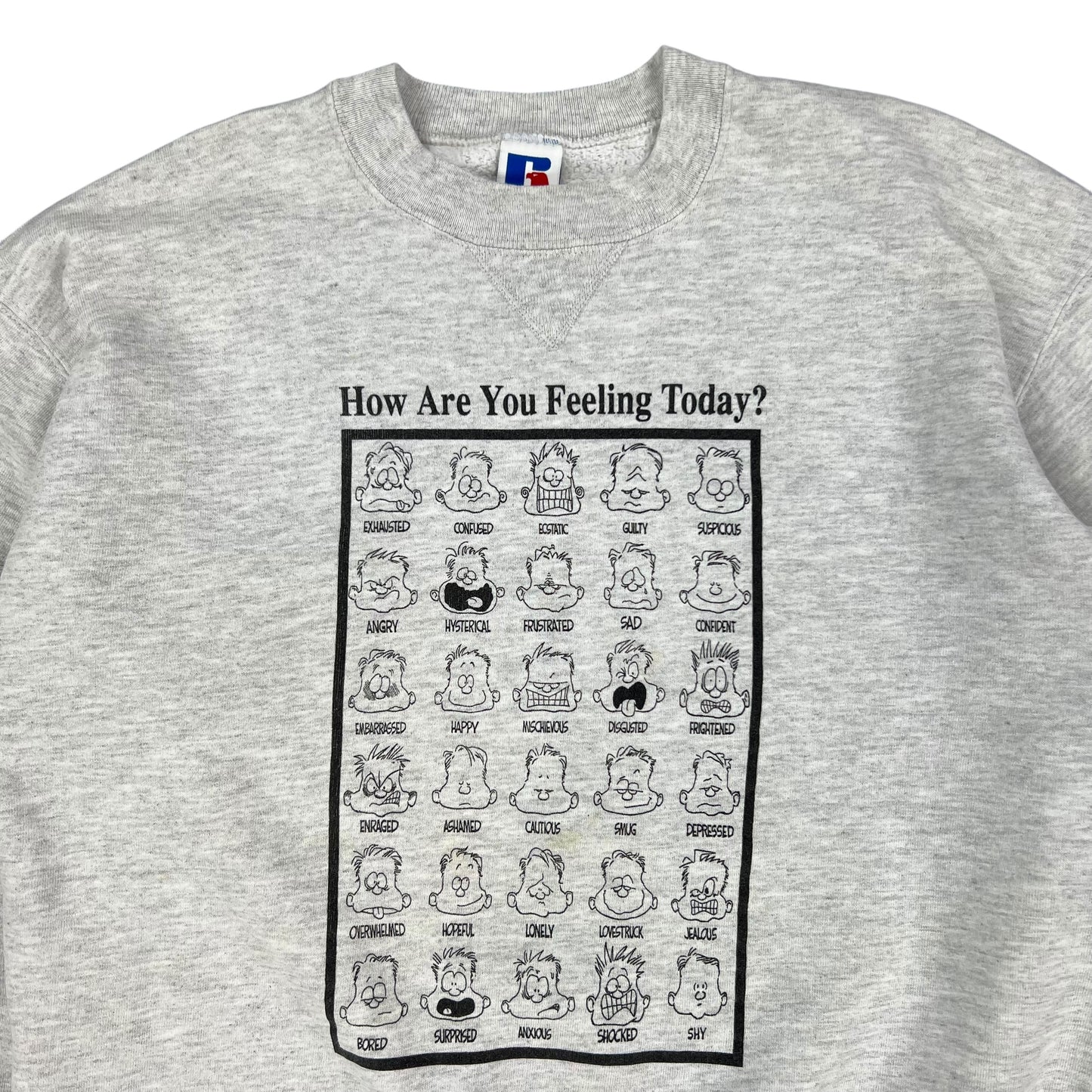 Vintage 90s How Are You Feeling Today? Facial expressions crewneck (L)