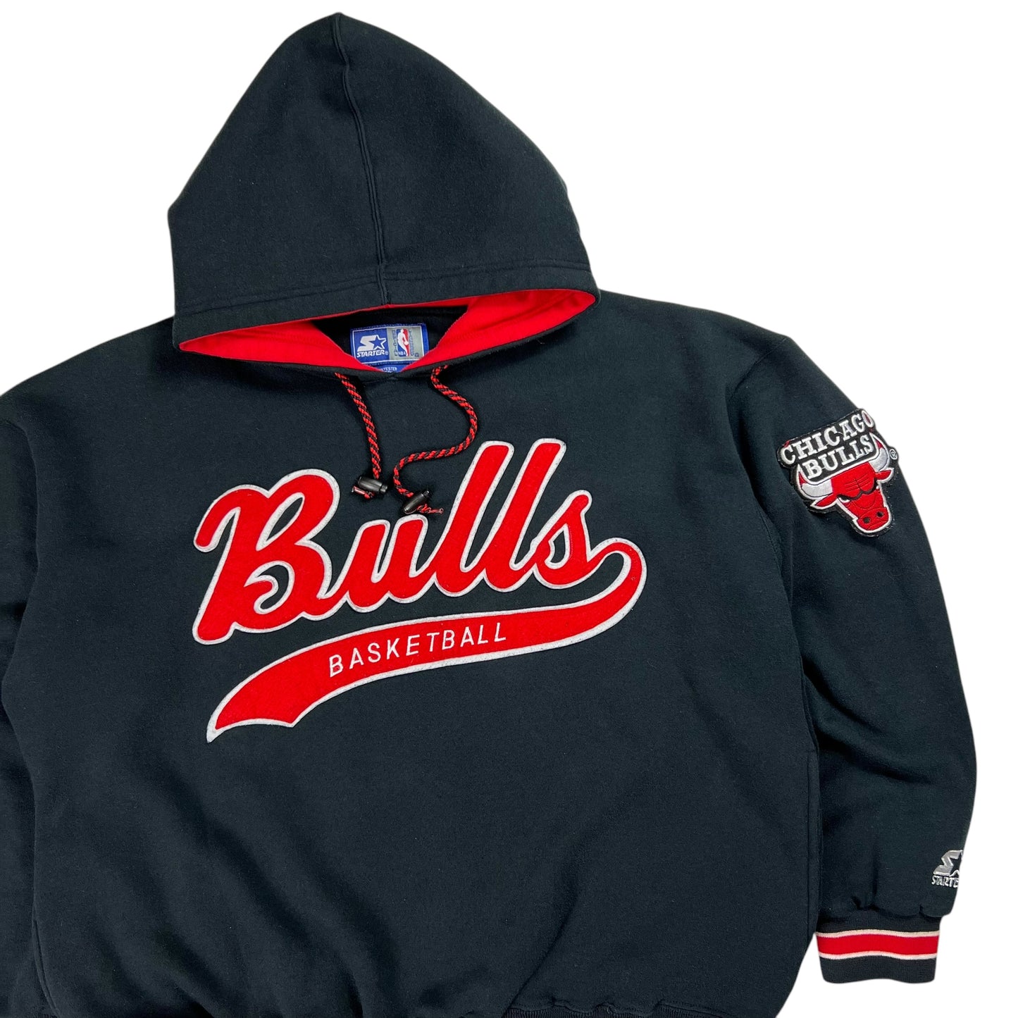 Vintage 90s Starter Chicago Bulls script hoodie (L)