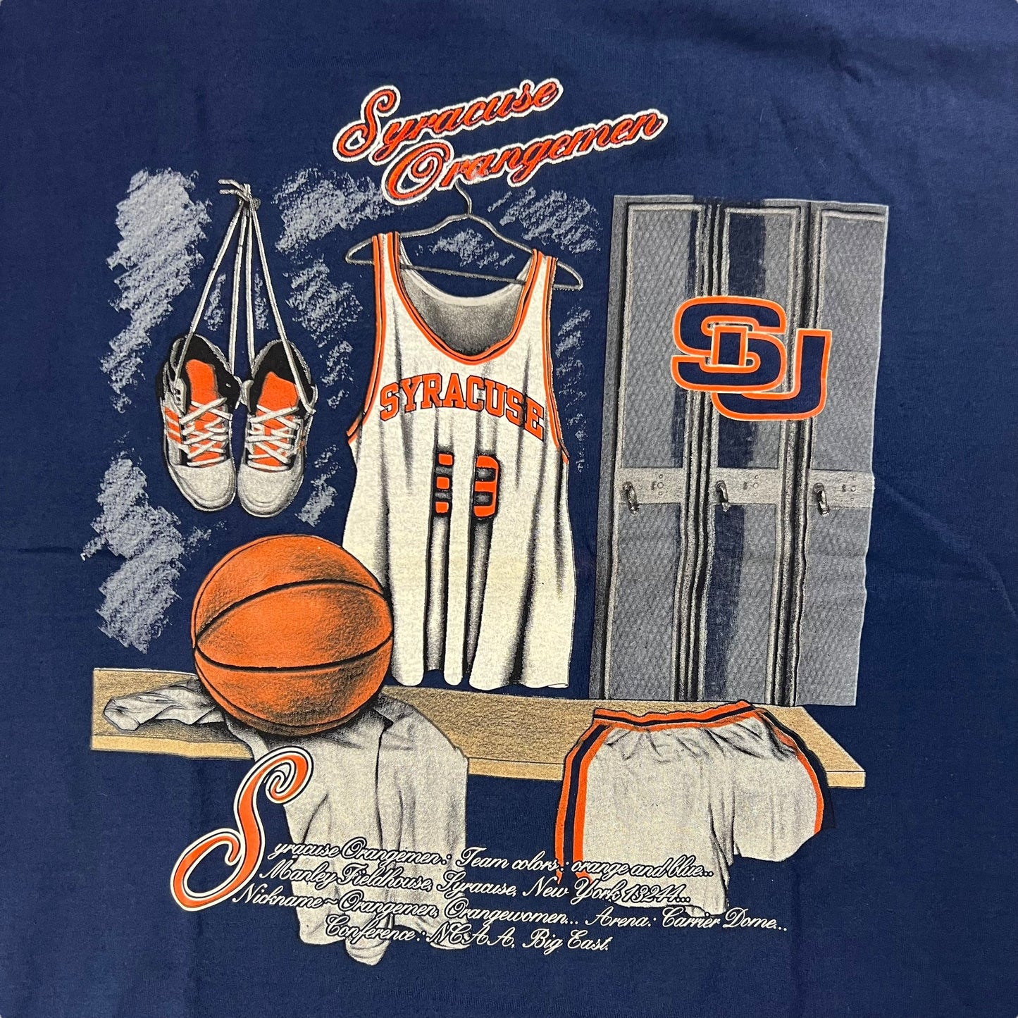 Vintage 90s Nutmeg Syracuse Orangemen basketball tee (XL) DS NWT