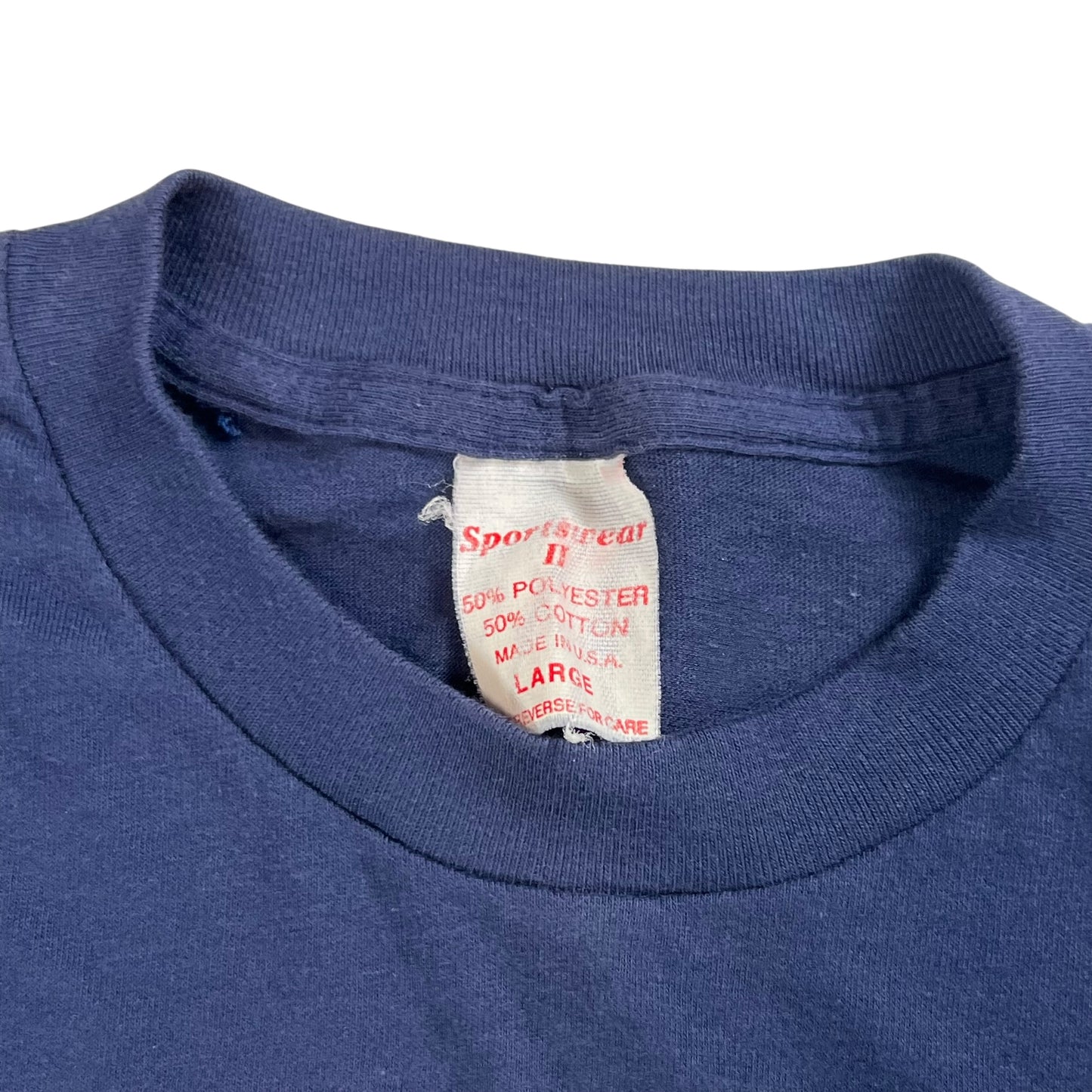 Vintage 80s Sportswear navy blue worn pocket tee (M)