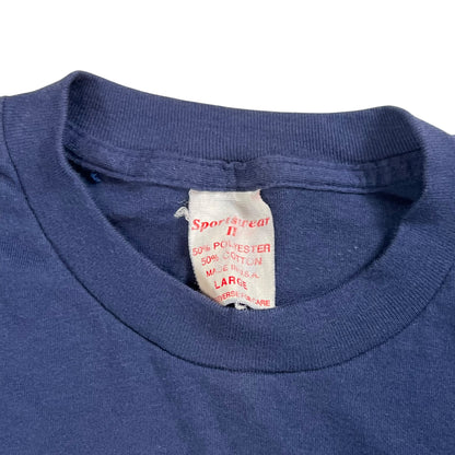 Vintage 80s Sportswear navy blue worn pocket tee (M)